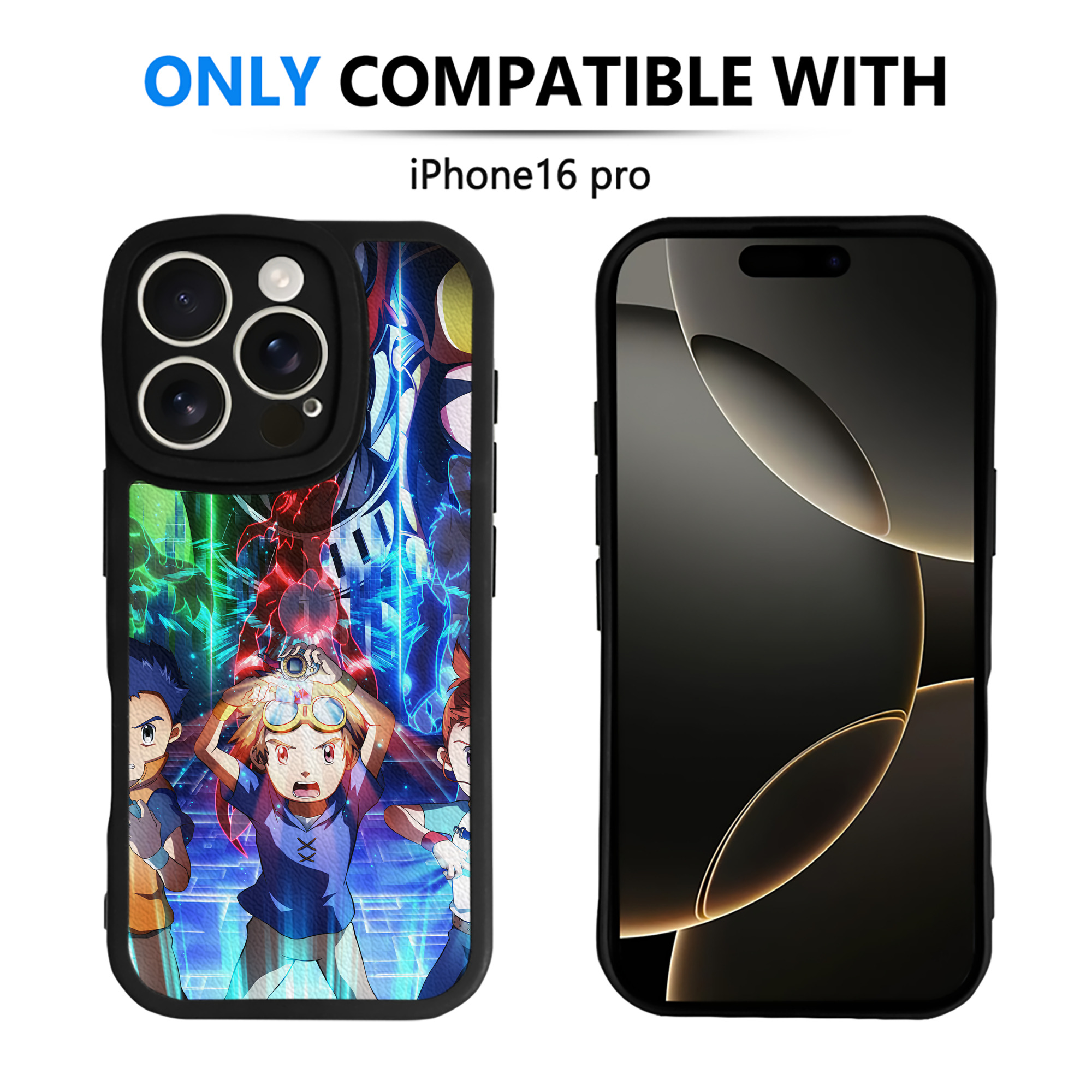 （画像用） Digimon デジタルモンスター/デジモン 【iPhone 16シリーズ対応】シリコンスマホケース（レザー調） 材質：シリコン